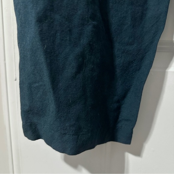 Vintage Eileen Fisher Dark Teal Linen‎ Blend Trousers Women’s Size Medium Boho - Picture 9 of 13